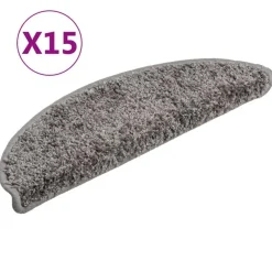 vidaXL Tapis d'escalier 15 pièces 56 x 17 x 3 cm Demi-rond
