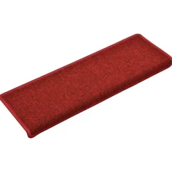 Produits Ménagers-vidaXL Tapis d'escalier 15 pièces 65 x 21 x 4 cm Bordure rectangulaire Rouge