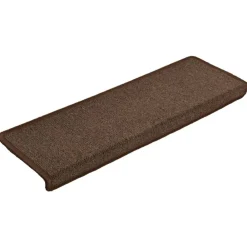 vidaXL Tapis d'escalier 15 pièces 65 x 21 x 4 cm Marron Bord rectangulaire