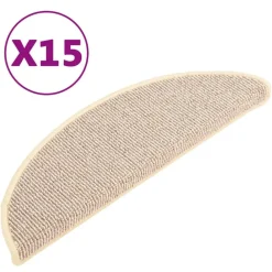 vidaXL Tapis d'escalier 15 pièces 56 x 17 x 3 cm Demi-rond