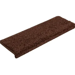 Produits Ménagers-vidaXL Tapis d'escalier 15 pièces 65 x 21 x 4 cm Bord rectangulaire Marron