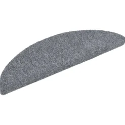 Produits Ménagers-vidaXL Tapis d'escalier autocollants 15 pièces 56 x 17 x 3 cm Demi-rond Gris clair