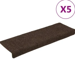 vidaXL Tapis d'escalier autocollants 15 pièces 65 x 21 x 4 cm Bord rectangulaire