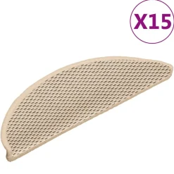 vidaXL Tapis d'escalier autocollants aspect sisal 15 pcs 56x17x3 cm