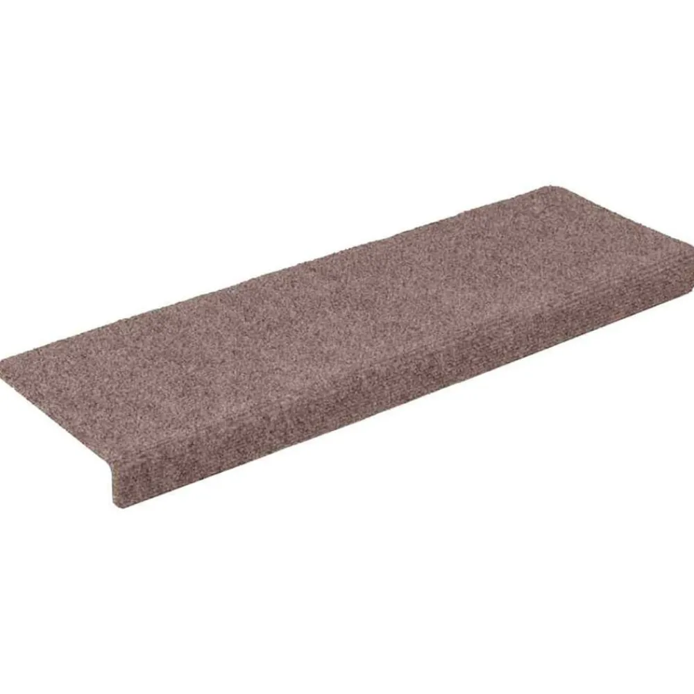Produits Ménagers-vidaXL Tapis d'escalier autocollants 15 pièces 65 x 21 x 4 cm marron clair Bord rectangulaire Crème