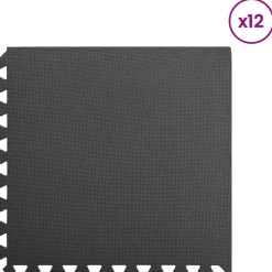 vidaXL Tapis d'exercice puzzle 12 pcs 4,32 ㎡ Mousse EVA