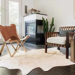 vidaXL Tapis en peau de vache véritable 150 x 170 cm