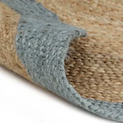 Décorations-vidaXL Tapis fait à la main Jute avec bord 90 cm Vert olive