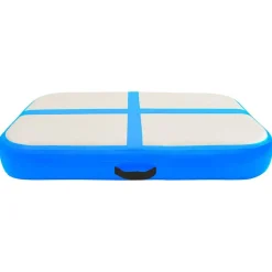 Entraînement & Fitness-vidaXL Tapis gonflable de gymnastique avec pompe 60x100x15 cm PVC Bleu Gris et bleu