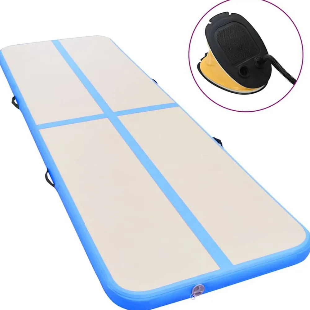 vidaXL Tapis gonflable de gymnastique avec pompe 300x100x10cm PVC