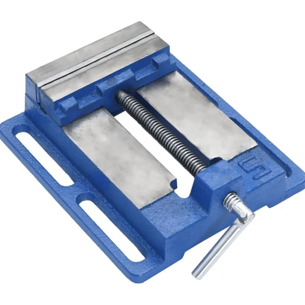 vidaXL Étau pour perceuse à colonne bleu 121 mm fonte