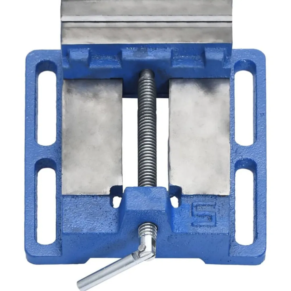 vidaXL Étau pour perceuse à colonne bleu 121 mm fonte
