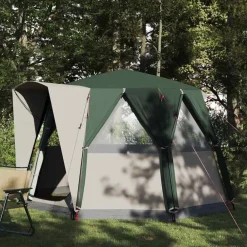 Loisirs De Plein Air-vidaXL Tente de cabine 3 personnes et blanc 320 x 320 x 203 cm Vert