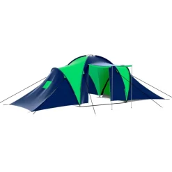 Loisirs De Plein Air-vidaXL Tente de camping 9 personnes Bleu et vert