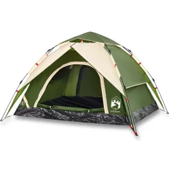 Loisirs De Plein Air-vidaXL Tente de camping à dôme 3 personnes libération rapide Vert