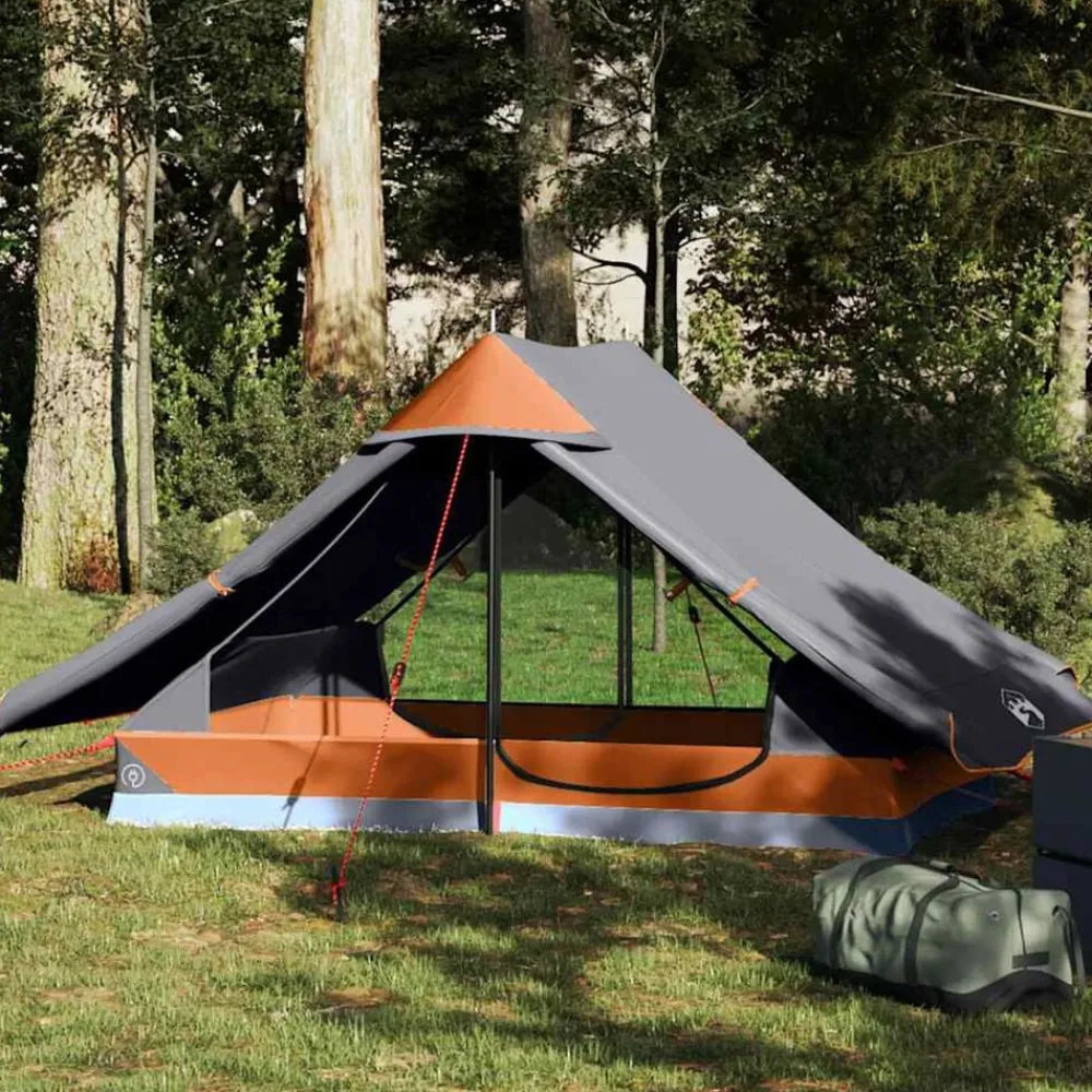 Loisirs De Plein Air-vidaXL Tente de camping 2 personnes imperméable Gris