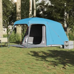 Loisirs De Plein Air-vidaXL Tente de camping avec dôme porche 5 personnes imperméable Bleu