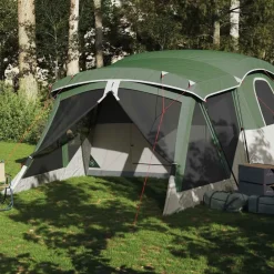 Loisirs De Plein Air-vidaXL Tente de camping avec porche 4 personnes imperméable Vert