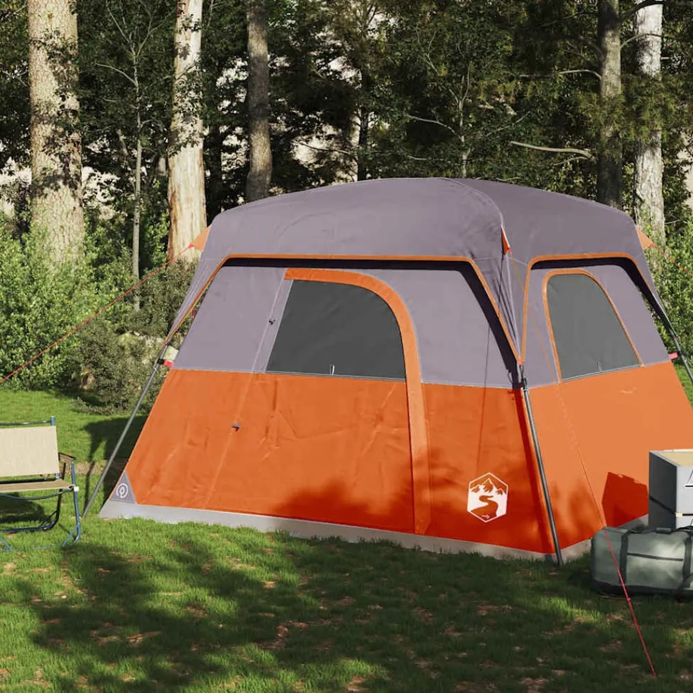 Loisirs De Plein Air-vidaXL Tente de camping de cabine 4 personnes imperméable Orange