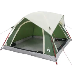 Loisirs De Plein Air-vidaXL Tente de camping de cabine 4 personnes imperméable Vert