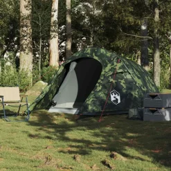 Loisirs De Plein Air-vidaXL Tente de camping tunnel 3 personnes imperméable Camouflage