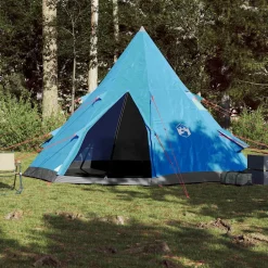 Loisirs De Plein Air-vidaXL Tente de camping tipi 4 personnes imperméable Bleu