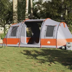 Loisirs De Plein Air-vidaXL Tente de camping tunnel 4 personnes et orange imperméable Gris