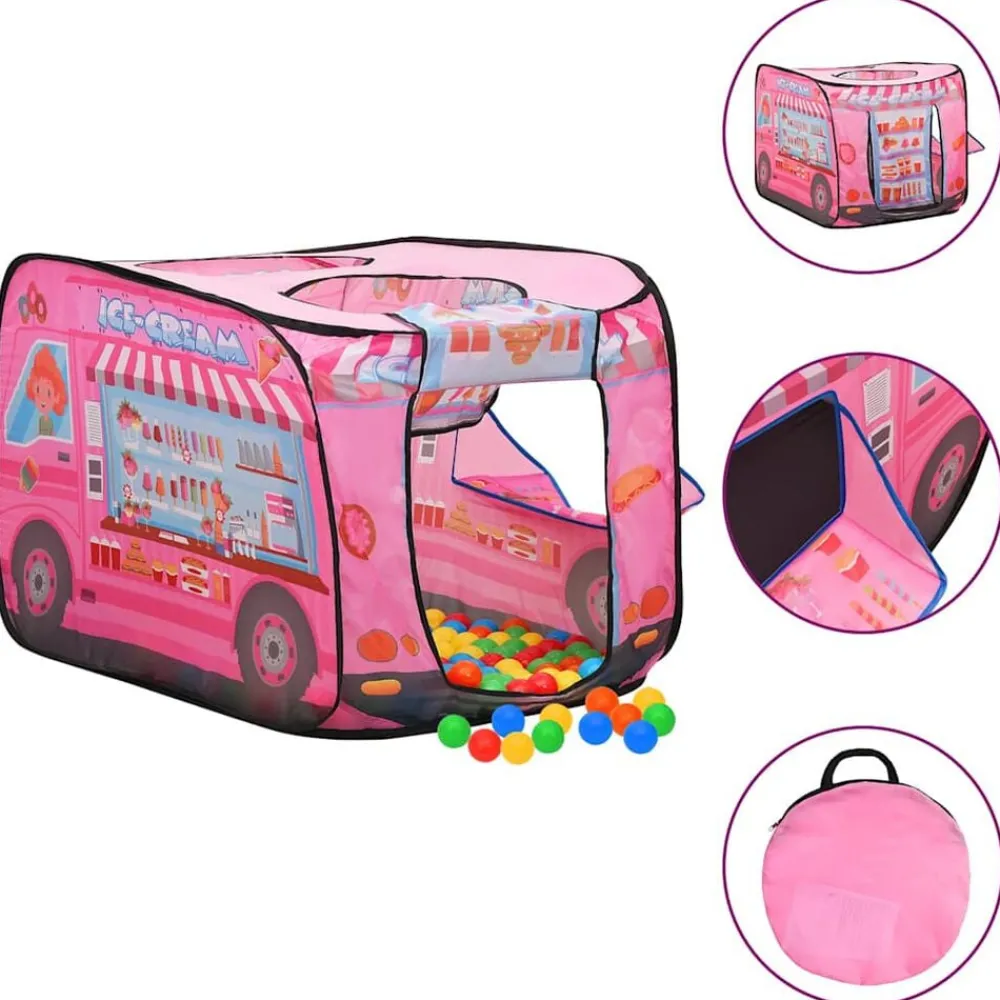 Jeux De Plein Air-vidaXL Tente de jeu pour enfants avec 250 balles Rose 70x112x70 cm Multicolore
