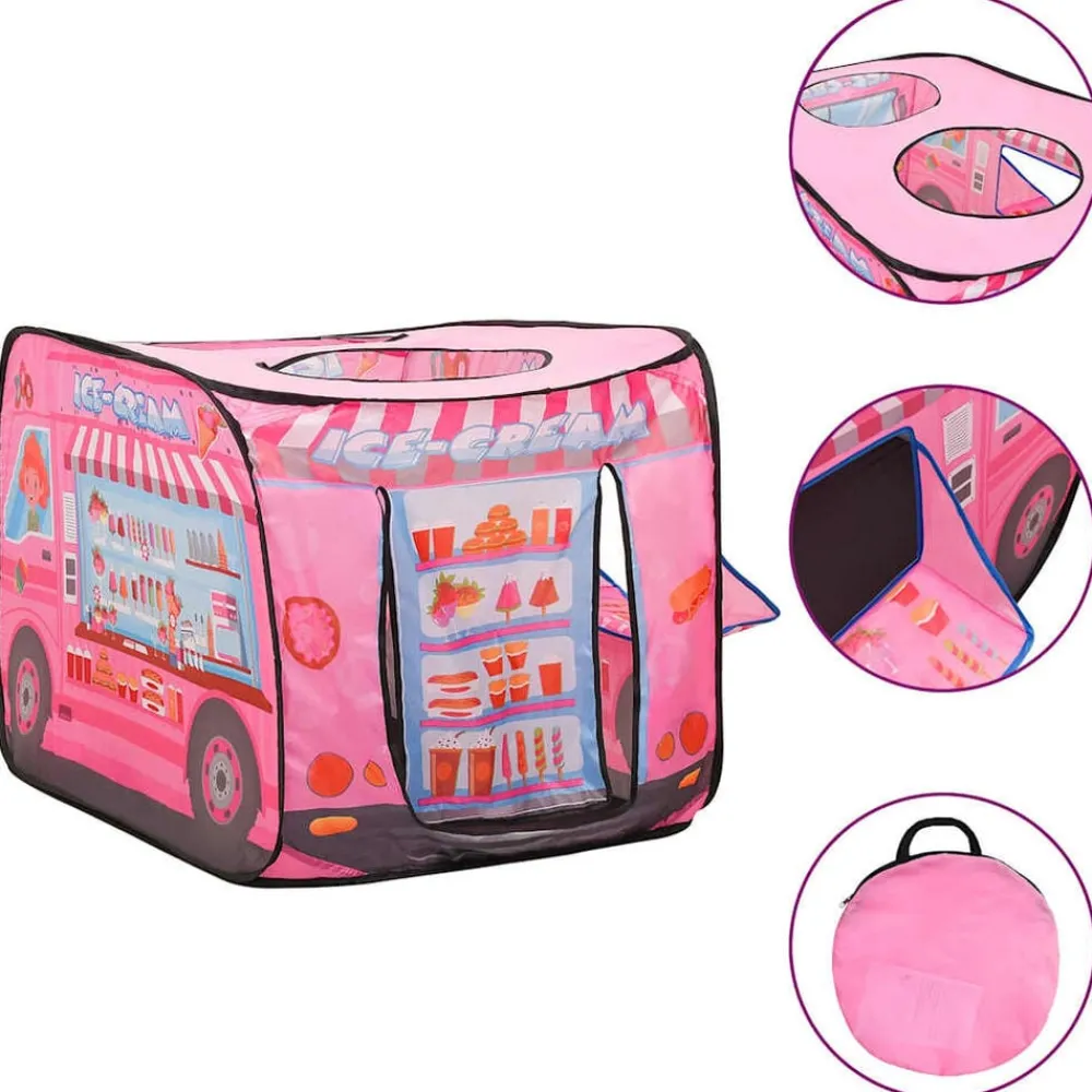 Jeux De Plein Air-vidaXL Tente de jeu pour enfants avec 250 balles Rose 70x112x70 cm Multicolore