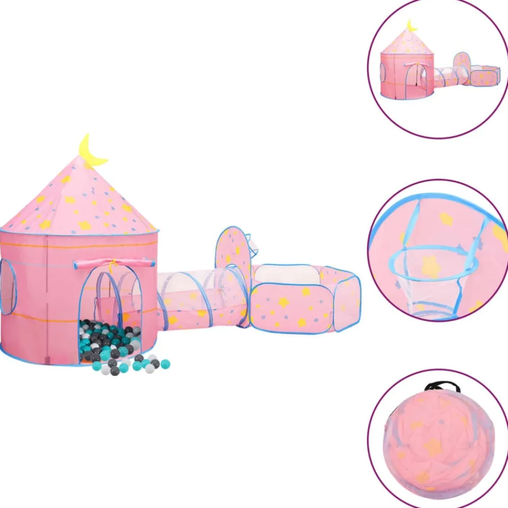 Jeux De Plein Air-vidaXL Tente de jeu pour enfants avec 250 balles Rose 301x120x128 cm Multicolore 1