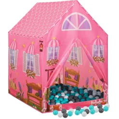 Jeux De Plein Air-vidaXL Tente de jeu pour enfants avec 250 balles Rose 69x94x104 cm Multicolore 1