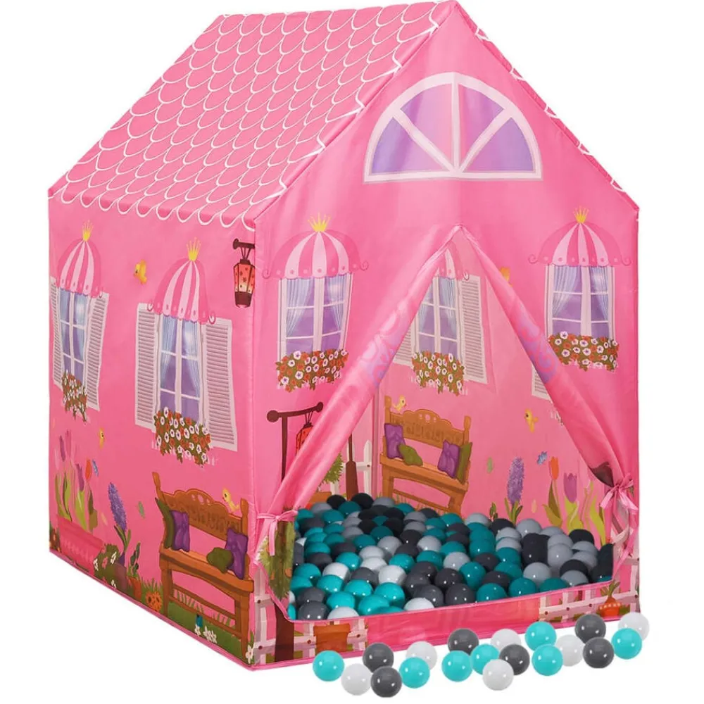 Jeux De Plein Air-vidaXL Tente de jeu pour enfants avec 250 balles Rose 69x94x104 cm Multicolore 1