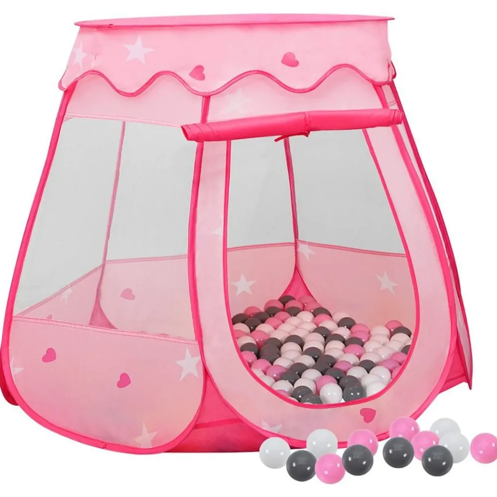 Jeux De Plein Air-vidaXL Tente de jeu pour enfants avec 250 balles Rose 102x102x82 cm Multicolore 2