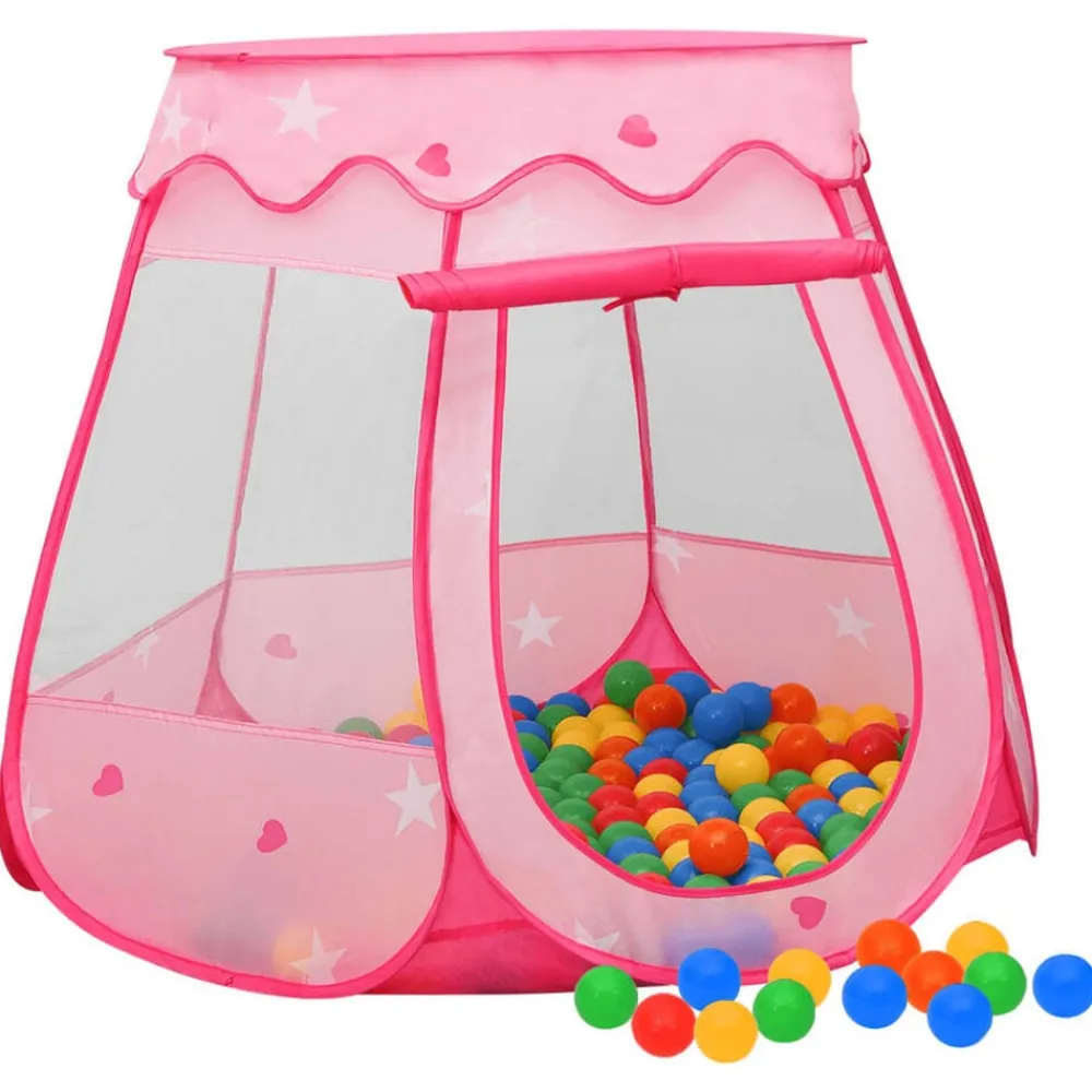 Jeux De Plein Air-vidaXL Tente de jeu pour enfants avec 250 balles Rose 102x102x82 cm Multicolore