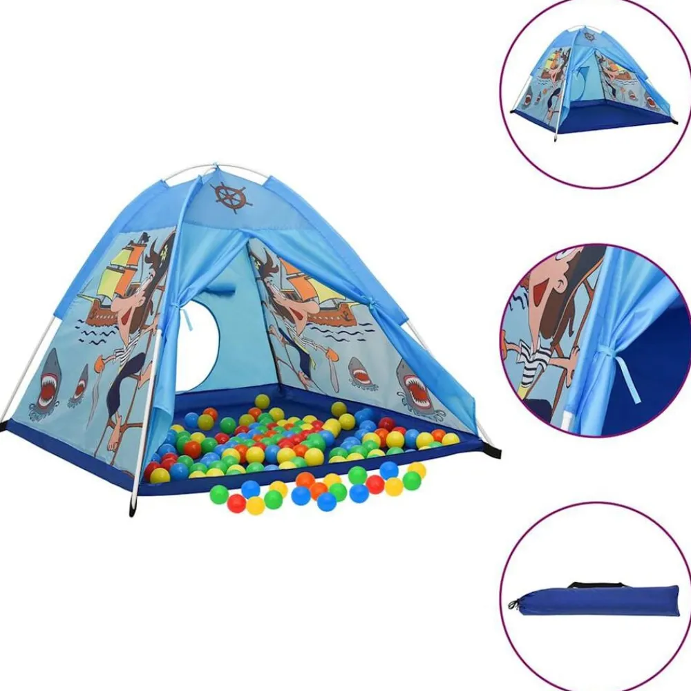 Jeux De Plein Air-vidaXL Tente de jeu pour enfants avec 250 balles Bleu 120x120x90 cm Multicolore