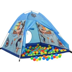 Jeux De Plein Air-vidaXL Tente de jeu pour enfants avec 250 balles Bleu 120x120x90 cm Multicolore