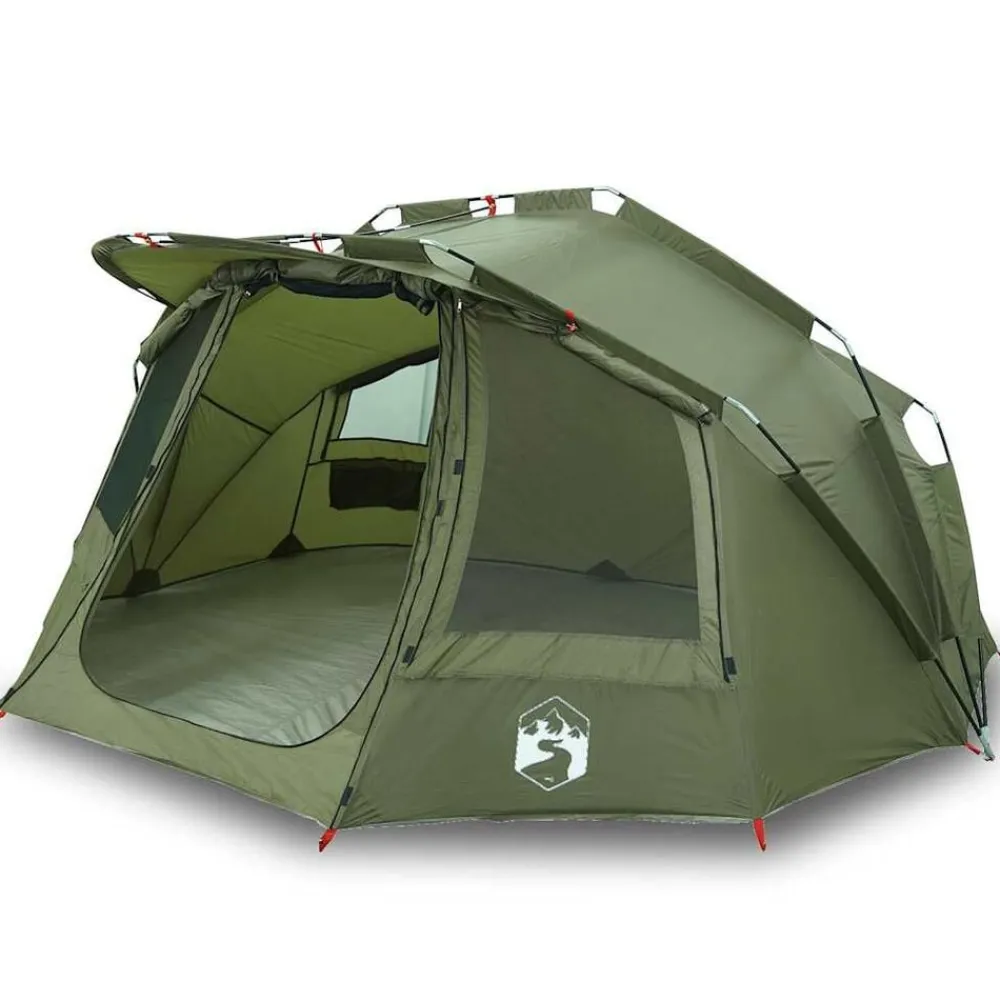 Loisirs De Plein Air-vidaXL Tente de pêche 5 personnes imperméable Vert olive