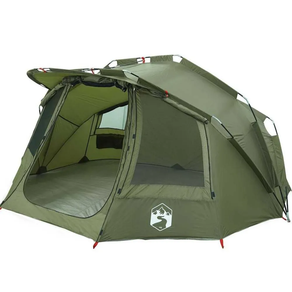 Loisirs De Plein Air-vidaXL Tente de pêche 5 personnes imperméable Vert olive