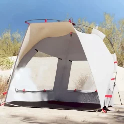 Loisirs De Plein Air-vidaXL Tente de plage 2 personnes libération rapide imperméable Gris