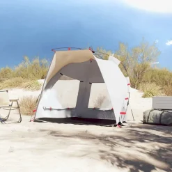 Loisirs De Plein Air-vidaXL Tente de plage 2 personnes libération rapide imperméable Gris