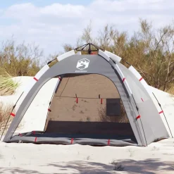Loisirs De Plein Air-vidaXL Tente de plage 2 personnes libération rapide imperméable Gris