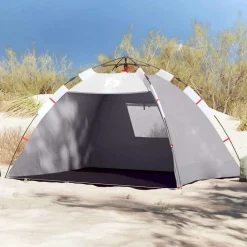 Loisirs De Plein Air-vidaXL Tente de plage 2 personnes libération rapide imperméable Gris