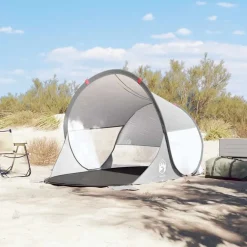 Loisirs De Plein Air-vidaXL Tente de plage escamotable imperméable Gris