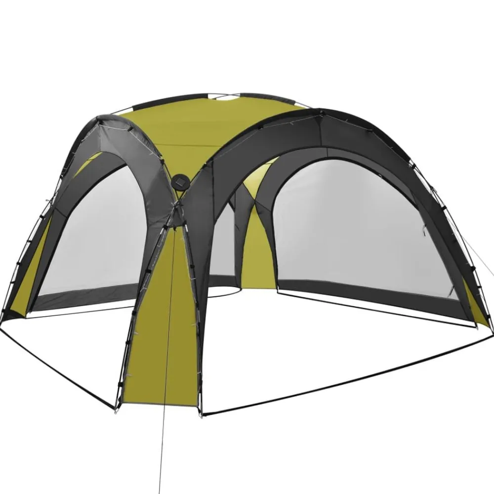 Pelouses & Jardins-vidaXL Tente de réception avec LED et 4 parois 3,6x3,6x2,3 m Vert