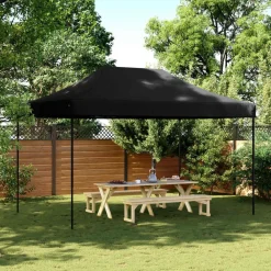 Pelouses & Jardins-vidaXL Tente de réception pliable escamotable 440x292x315 cm Noir