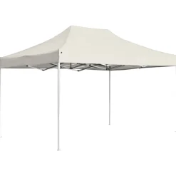 Pelouses & Jardins-vidaXL Tente de réception pliable Aluminium 4,5x3 m Crème Cr&egrave;me