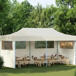 vidaXL Tente de réception pliable crème 3 x 6 m