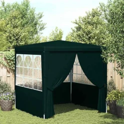 Pelouses & Jardins-vidaXL Tente de réception avec parois latérales 2x2 m 90 g/m² Vert