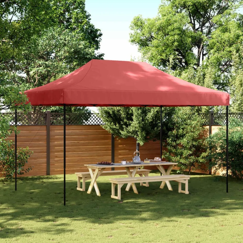 Pelouses & Jardins-vidaXL Tente de réception pliable escamotable 440x292x315 cm Bordeaux