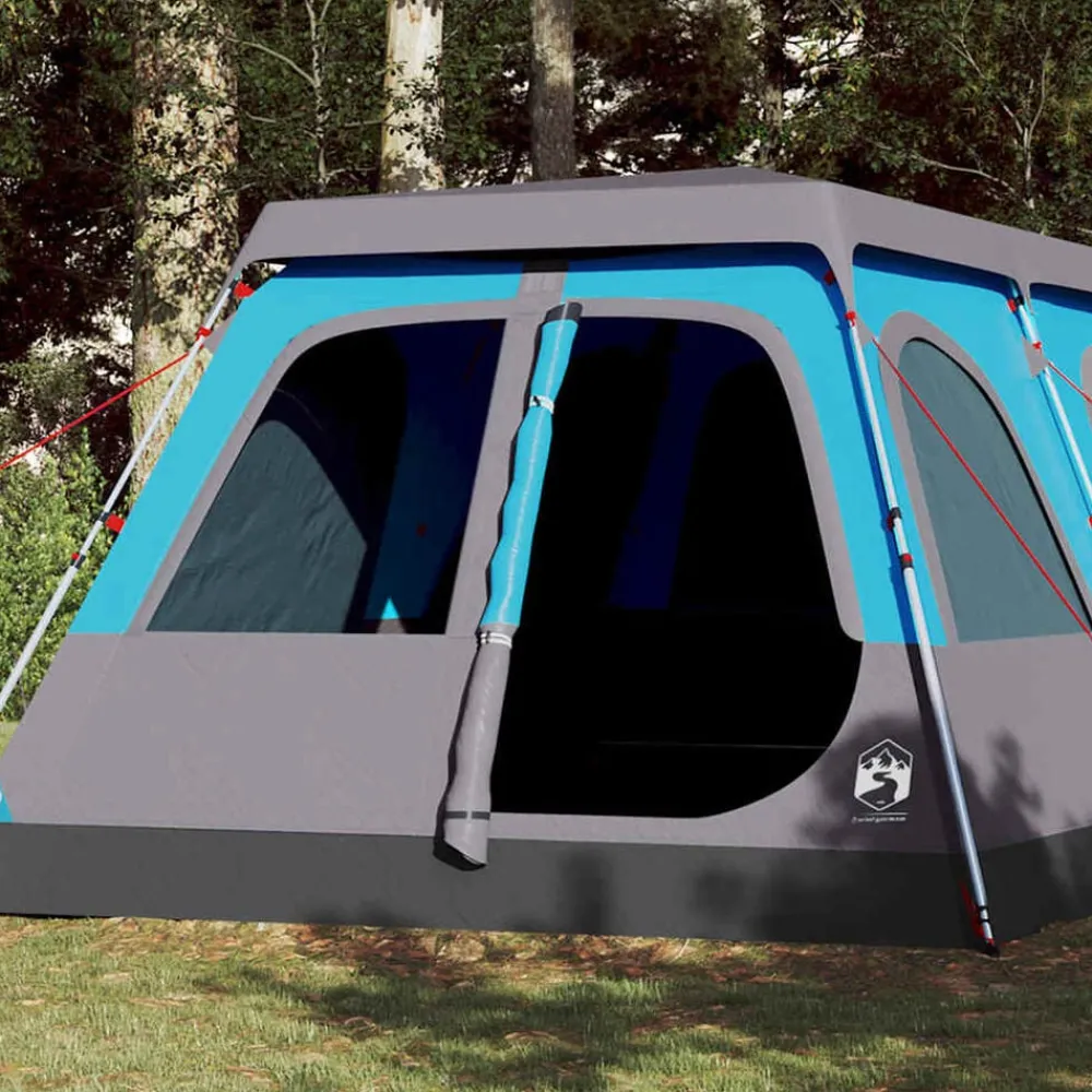 Loisirs De Plein Air-vidaXL Tente familiale à dôme 10 personnes libération rapide Bleu